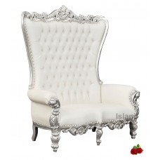 Throne Chair – Lazarus Double King Chair - Gold Frame upholstered in Plush Black Upholstery